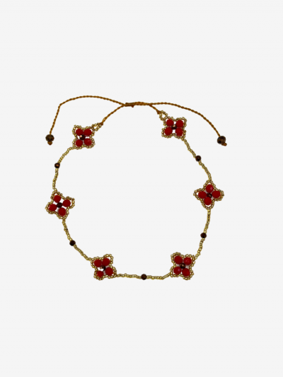 Bracelet cheville TANIA rouge