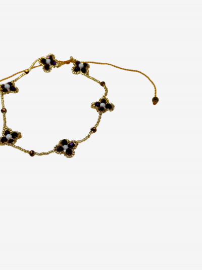 Bracelet cheville TANIA prune