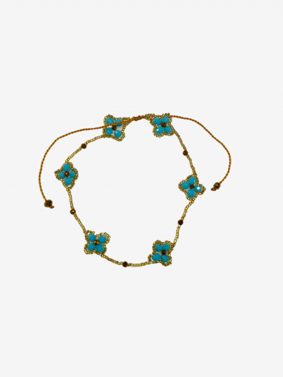 Bracelet cheville TANIA bleu ciel