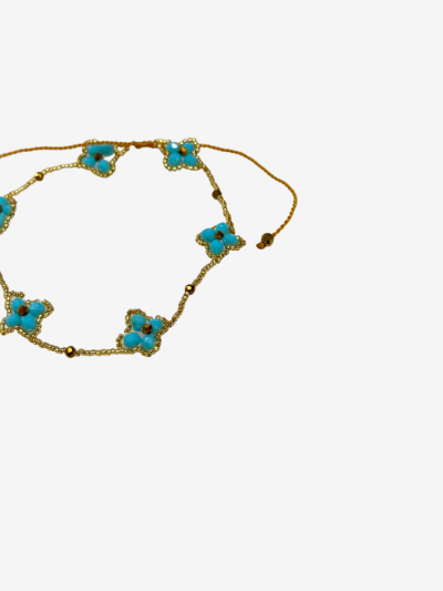 Bracelet cheville TANIA bleu ciel
