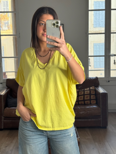 T-shirt NINO jaune col v