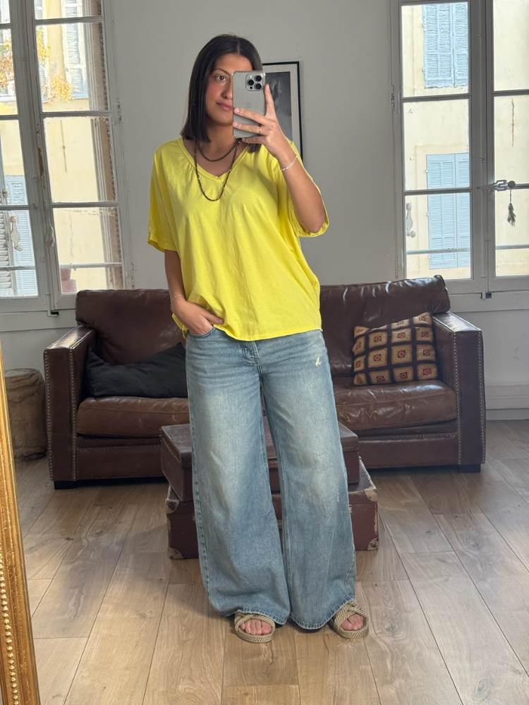 T-shirt NINO jaune col v