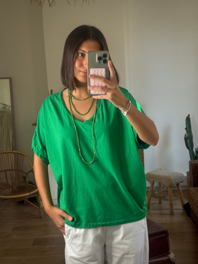 T-shirt NINO vert col v