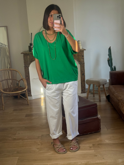 T-shirt NINO vert col v 2