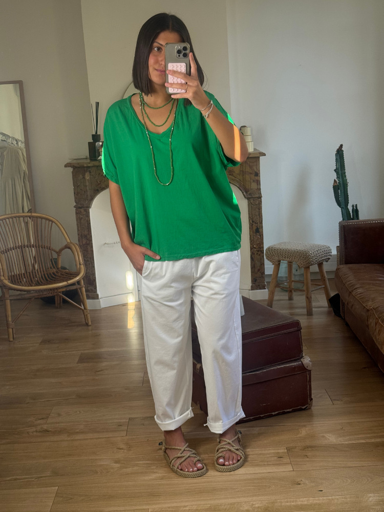 T-shirt NINO vert col v
