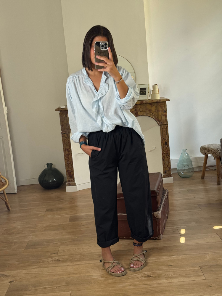 Chemise FLORA bleu ciel