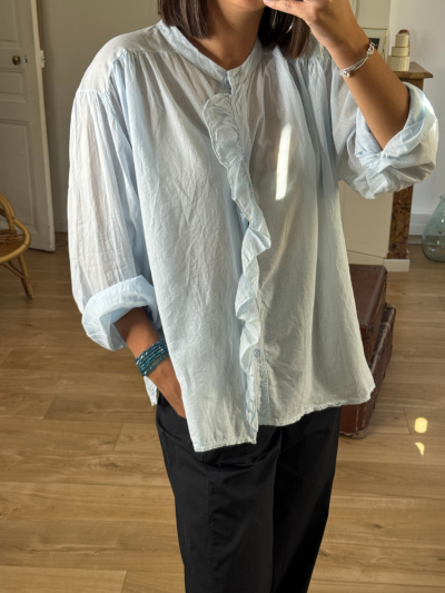 Chemise FLORA bleu ciel