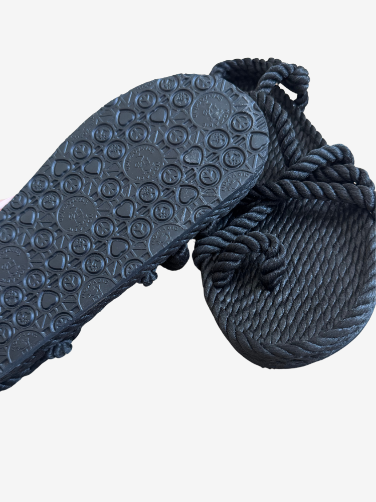 Sandales TOE JOE noir avec semelle