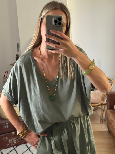 T-shirt NINO kaki col v