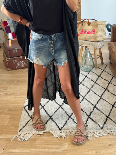 Short PAULETTE bleu délavé