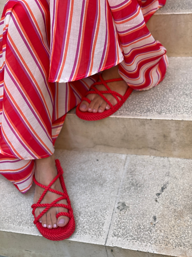 Sandales TOE JOE rouge