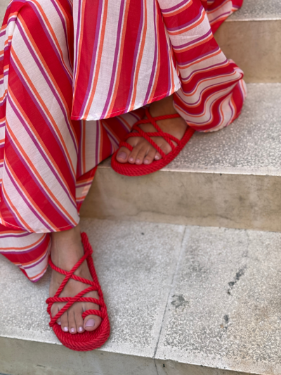 Sandales TOE JOE rouge