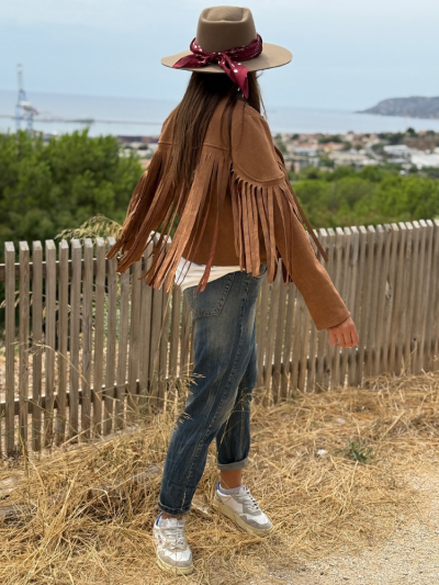 Veste DALLAS camel à frange