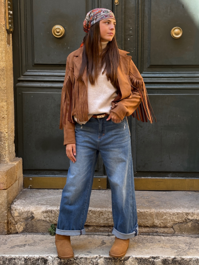 Veste DALLAS camel à frange