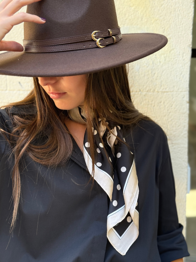 Foulard INES noir à pois