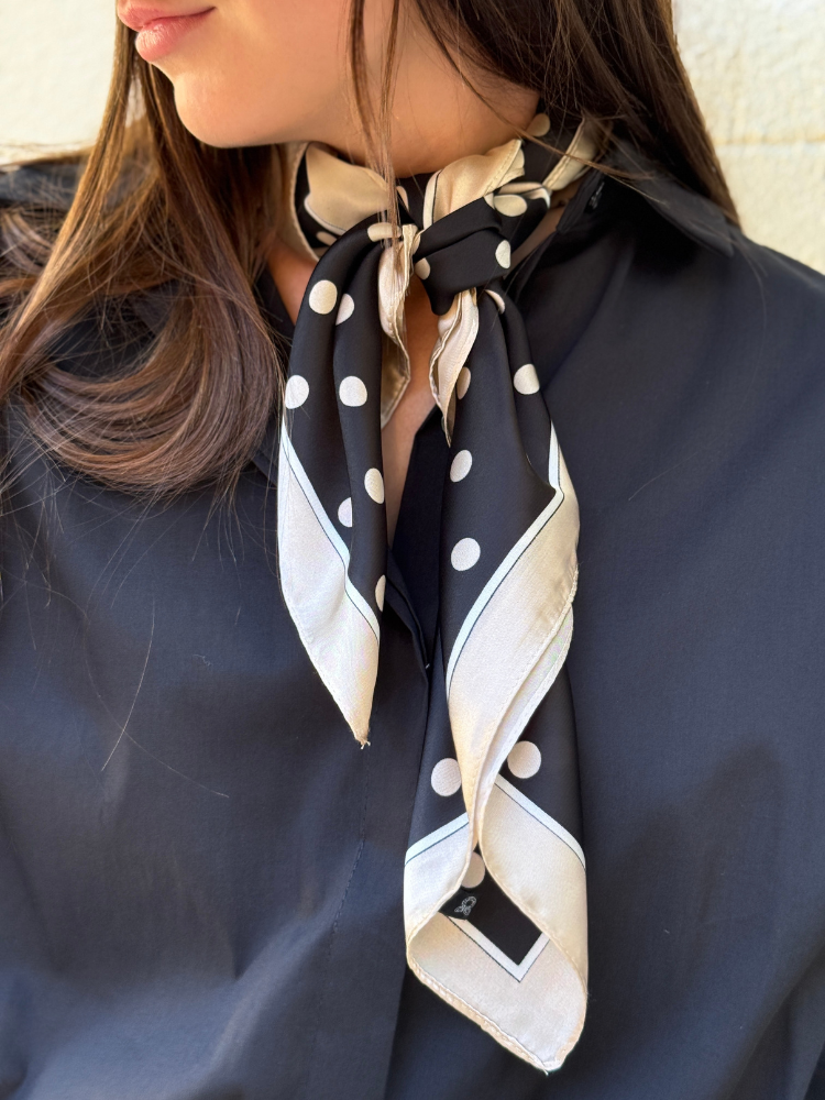 Foulard INES noir à pois