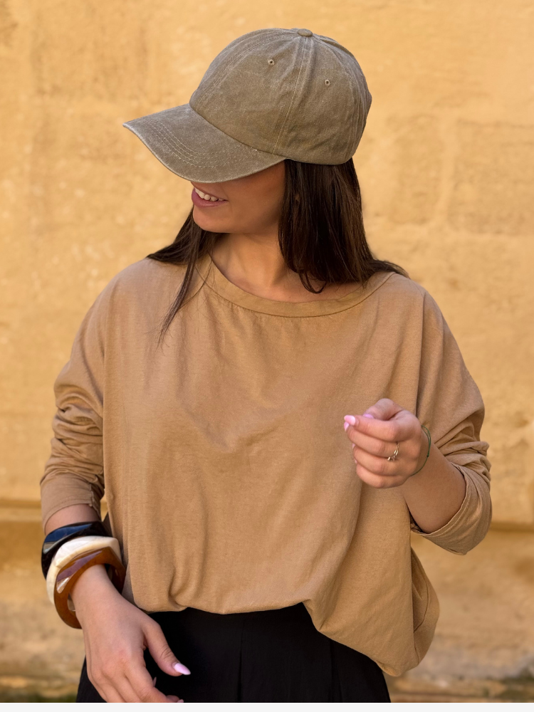T-shirt NINETTE loose camel