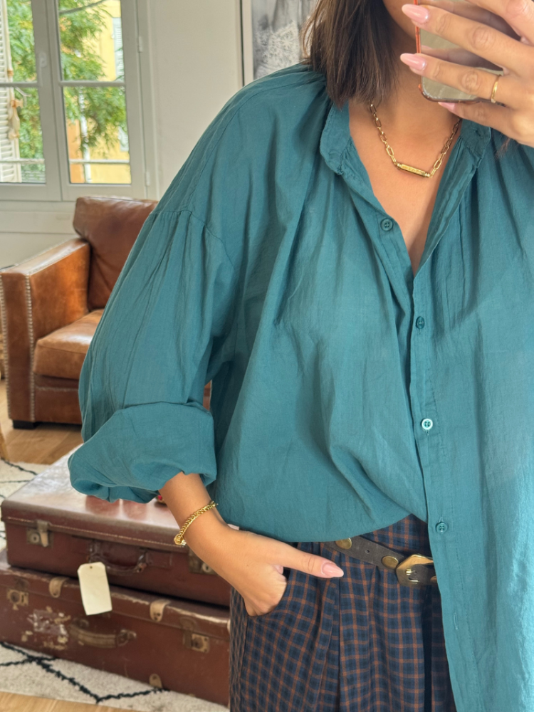 Chemise JOHANA bleu canard