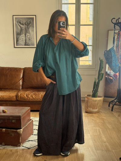 Chemise JOHANA bleu canard 2