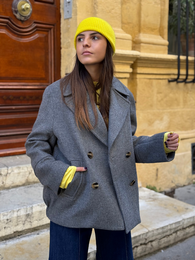 Manteau NATALIA court gris