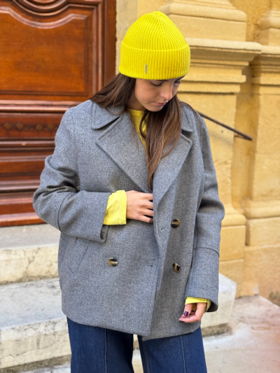 Manteau NATALIA court gris