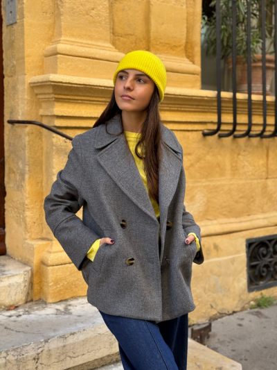 Manteau NATALIA court gris