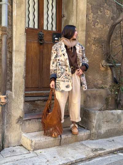 T-shirt NINETTE loose marron 2