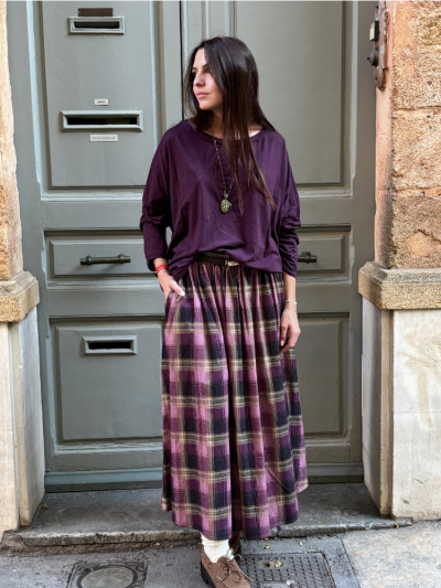 T-shirt NINETTE loose prune 2