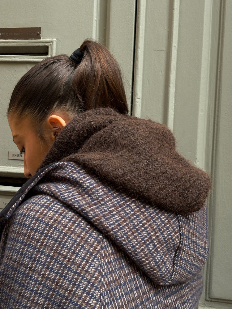 Manteau MARC pied de poule marine