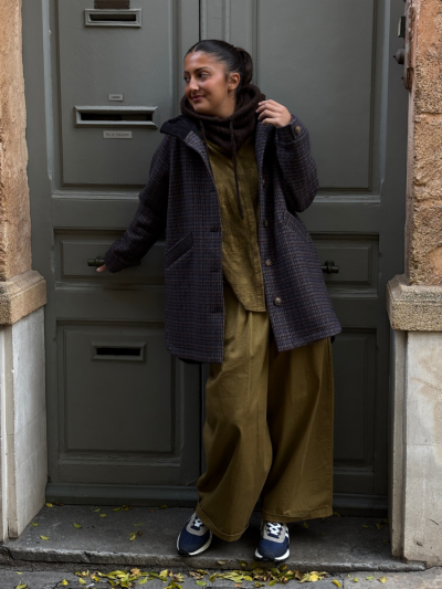 Manteau MARC pied de poule marine