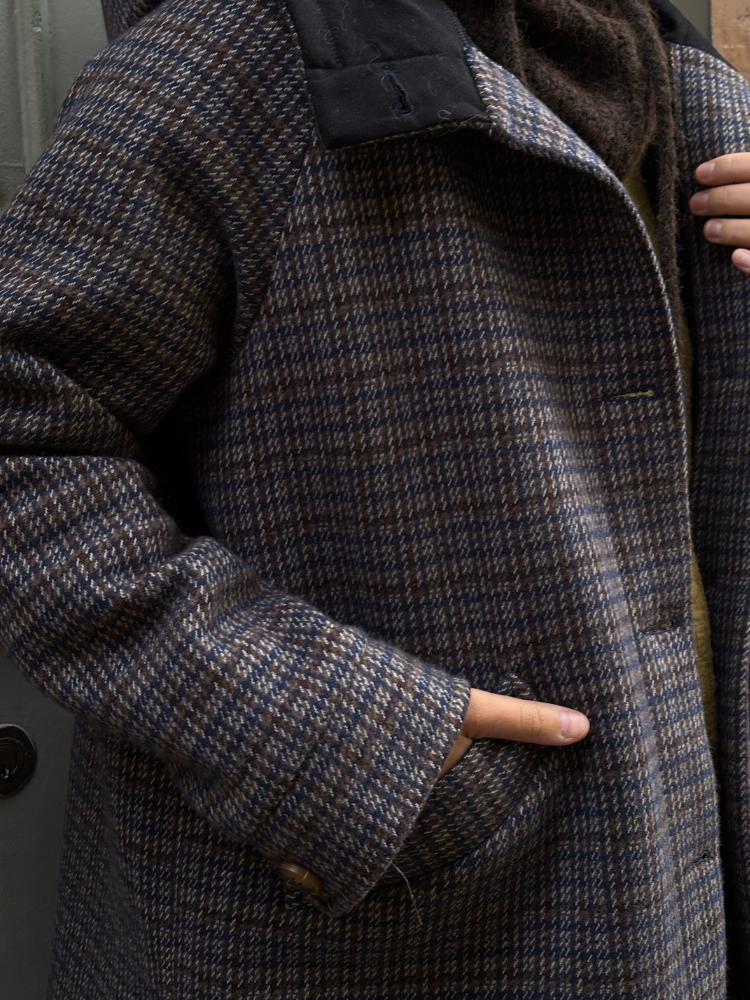 Manteau MARC pied de poule marine