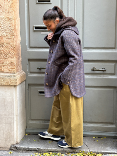 Manteau MARC pied de poule marine