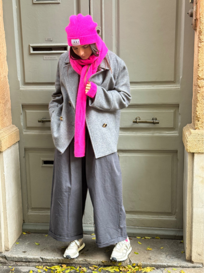 Manteau NATALIA court gris