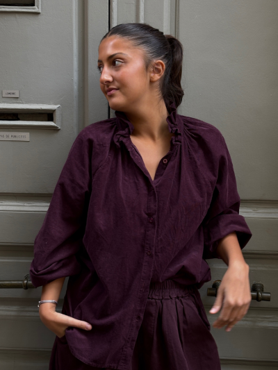 Chemise SISSI velours bordeaux