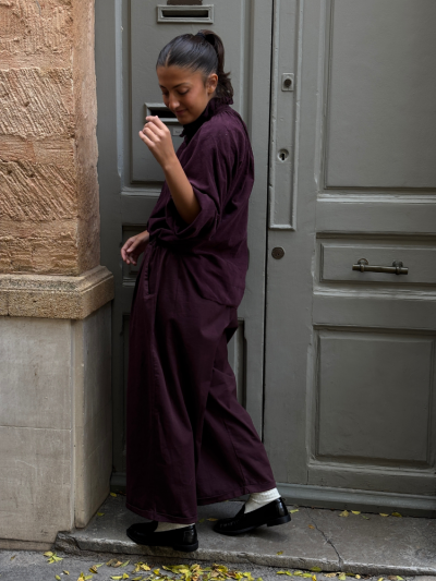 Chemise SISSI velours bordeaux 2