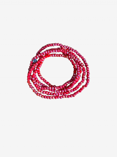 Collier et bracelet SUMMER rouge irisé