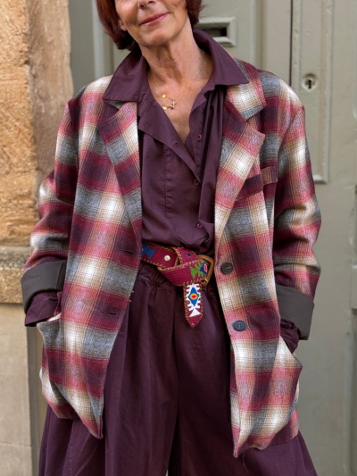 Blazer COSTA carreaux rouge