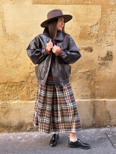 Jupe NESSA carreaux beige... 2