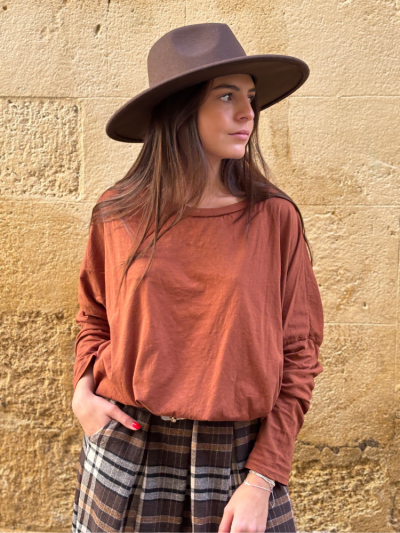 T-shirt NINETTE loose rouille
