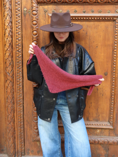 Mini châle INDY bordeaux 2