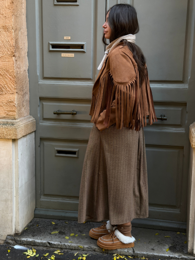 Veste DALLAS camel à frange