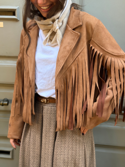 Veste DALLAS camel à frange