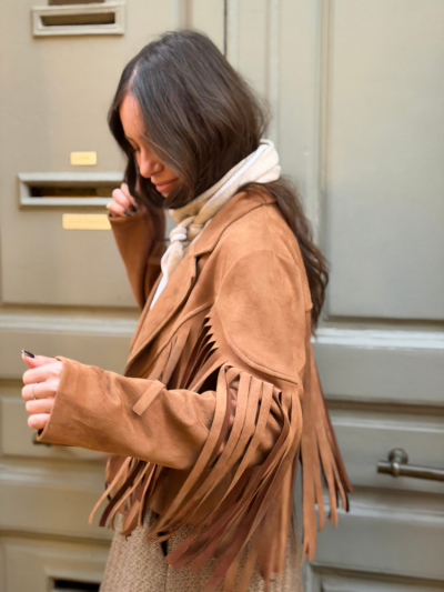 Veste DALLAS camel à frange
