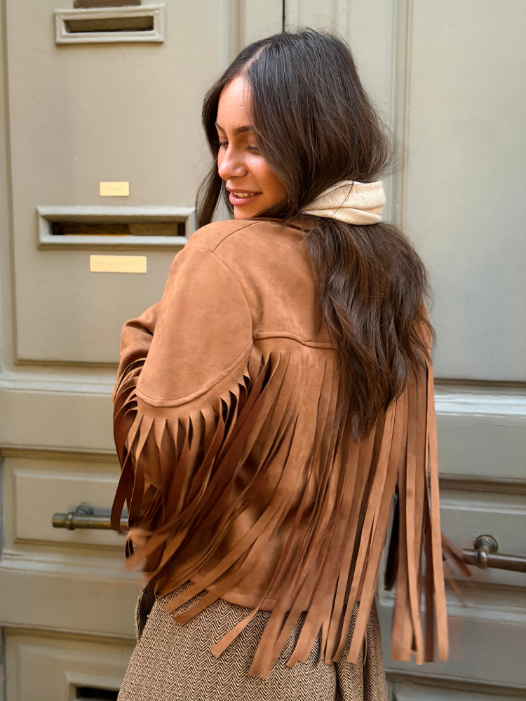 Veste DALLAS camel à frange
