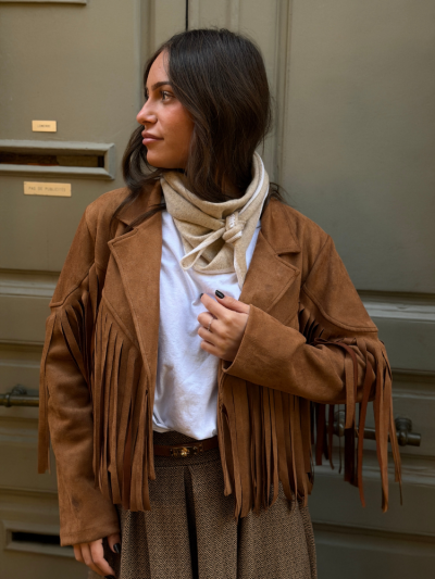 Veste DALLAS camel à frange