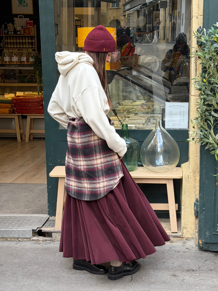 Jupe MILOU bordeaux velour