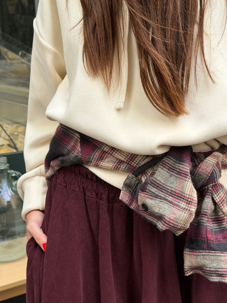 Jupe MILOU bordeaux velour