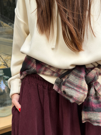 Jupe MILOU bordeaux velour