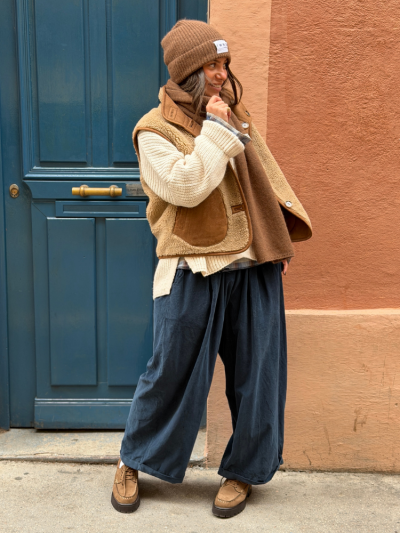 Pantalon NILA marine velours 2