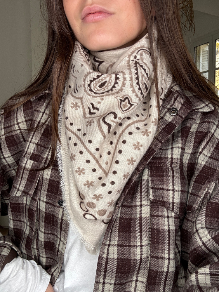 Foulard OA bandana écru